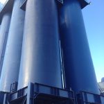 silo after sandblasting and painting
