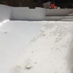 Half the concrete swimming pool is epoxy coated